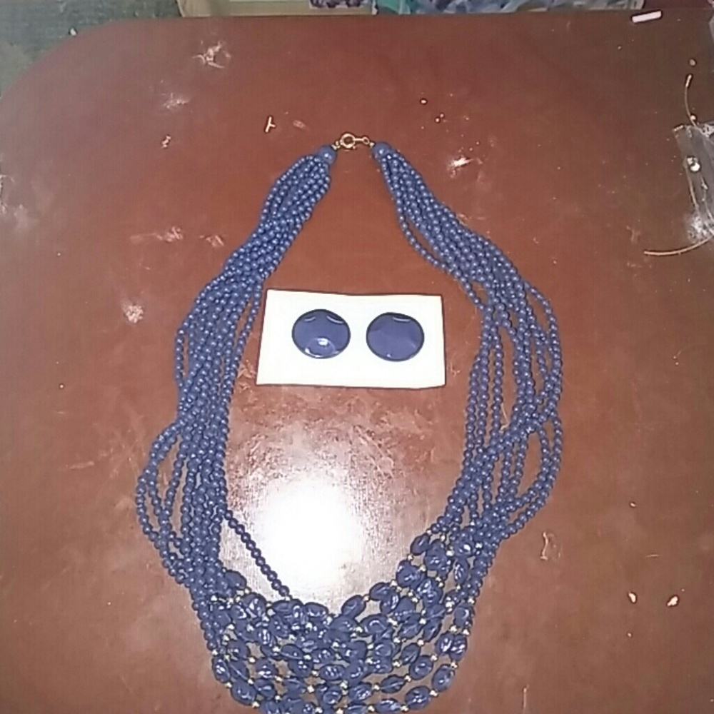 Beautiful blue necklace and earrings